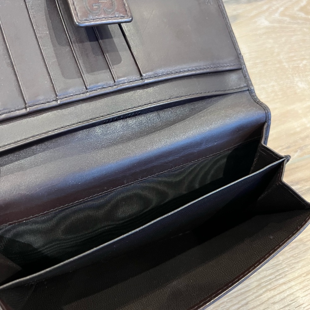 GUCCI Brown Guccissima Continental Flap Wallet WOC - Picture 8 of 8